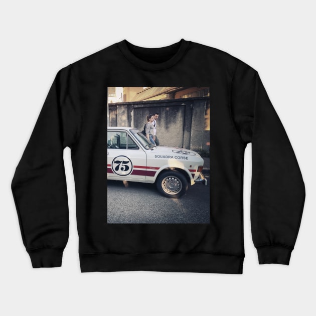 Italian Vintage Car City Street Crewneck Sweatshirt by eleonoraingrid